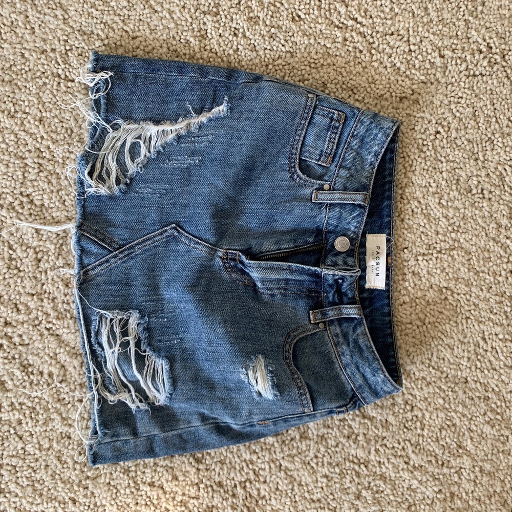 Ripped Denim Skirt